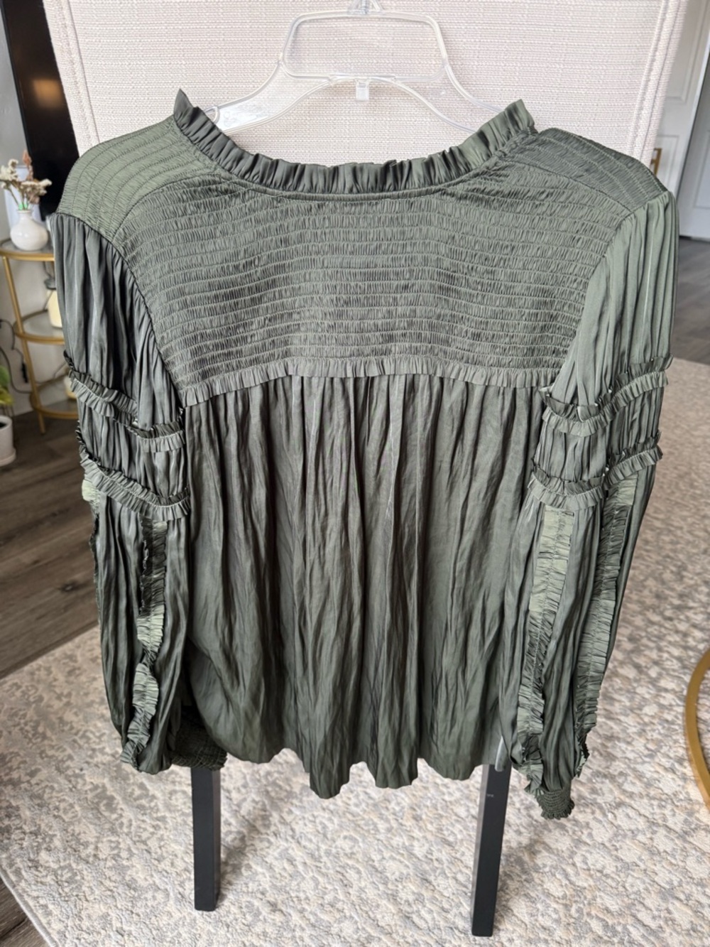 Ulla Johnson Fernanda Blouse Forest Green Boho Taylor Swift Fearless, 10, NWT - Picture 8 of 9